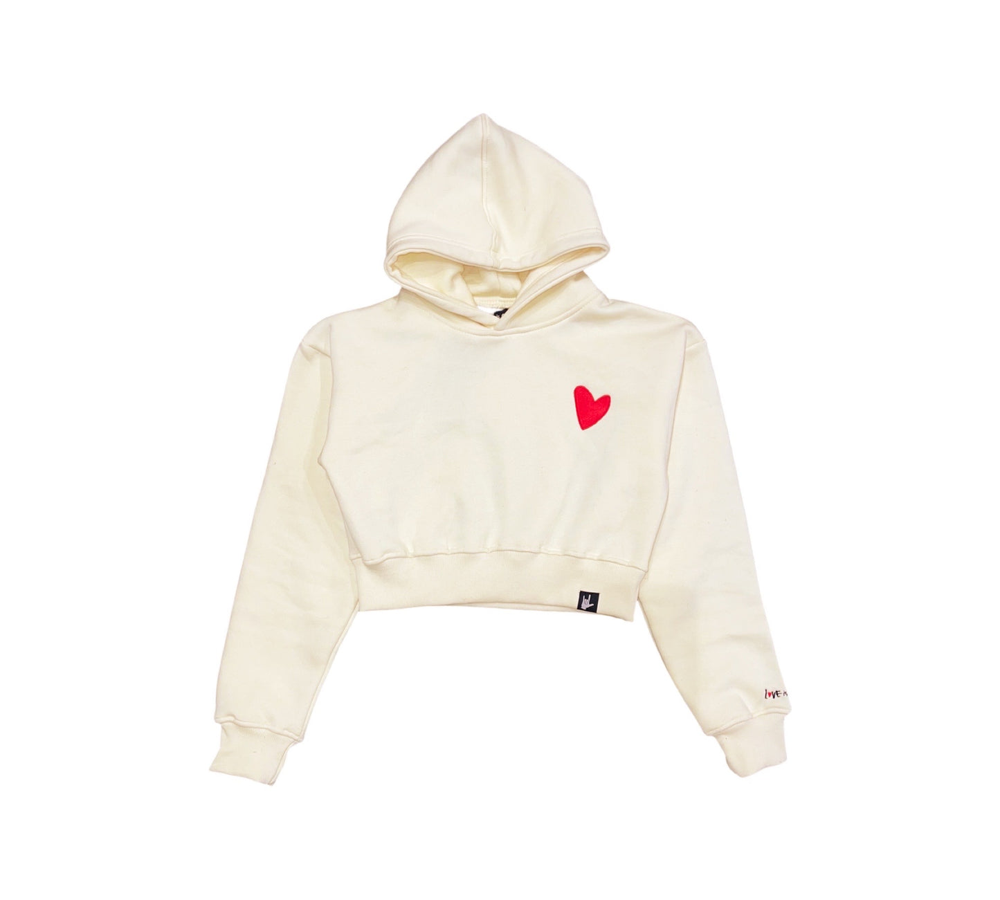 Love is Cool Premium Heart Crop Hoodie